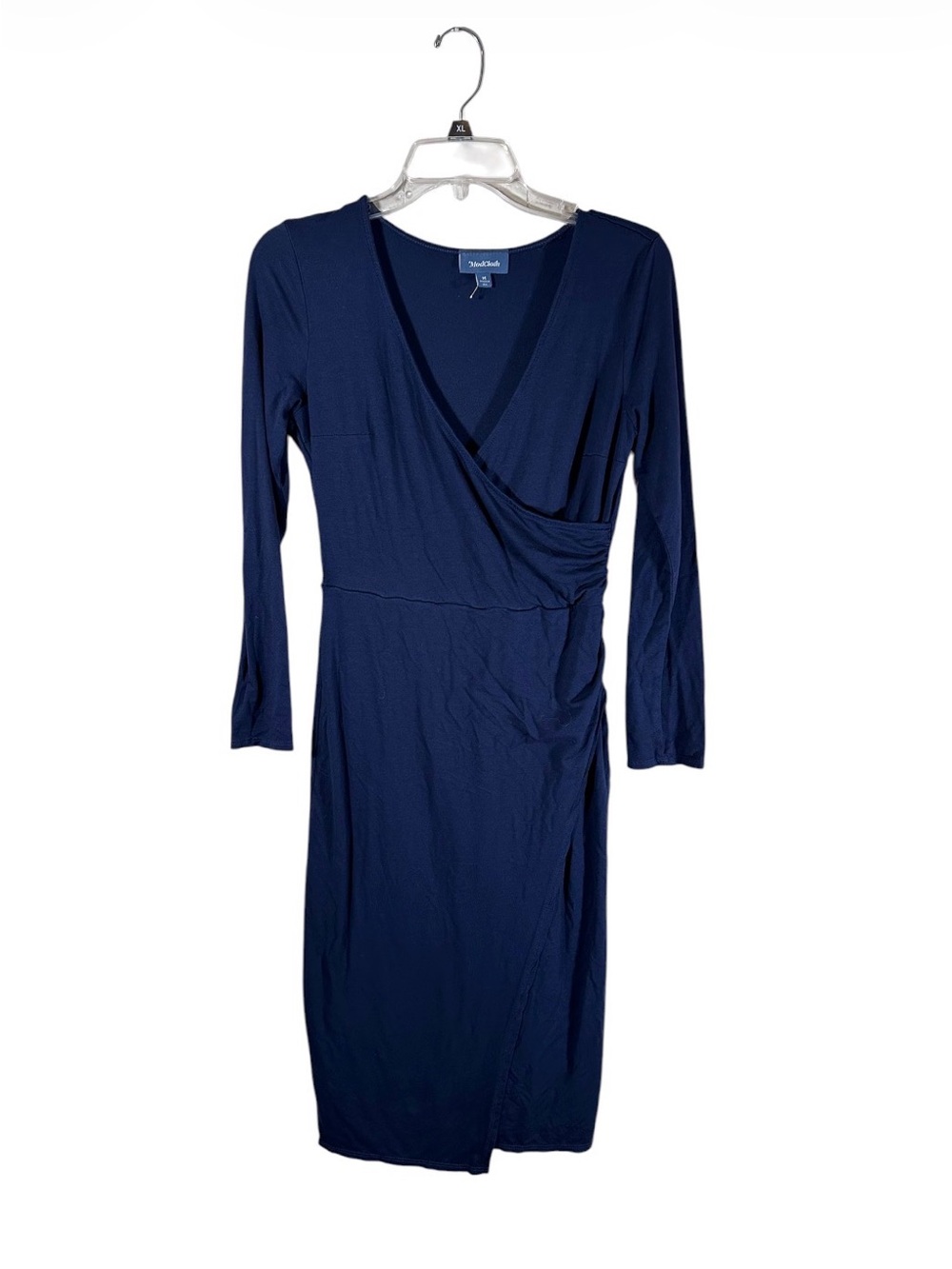 NWOT ModCloth navy blue wrap midi dress women’s size medium